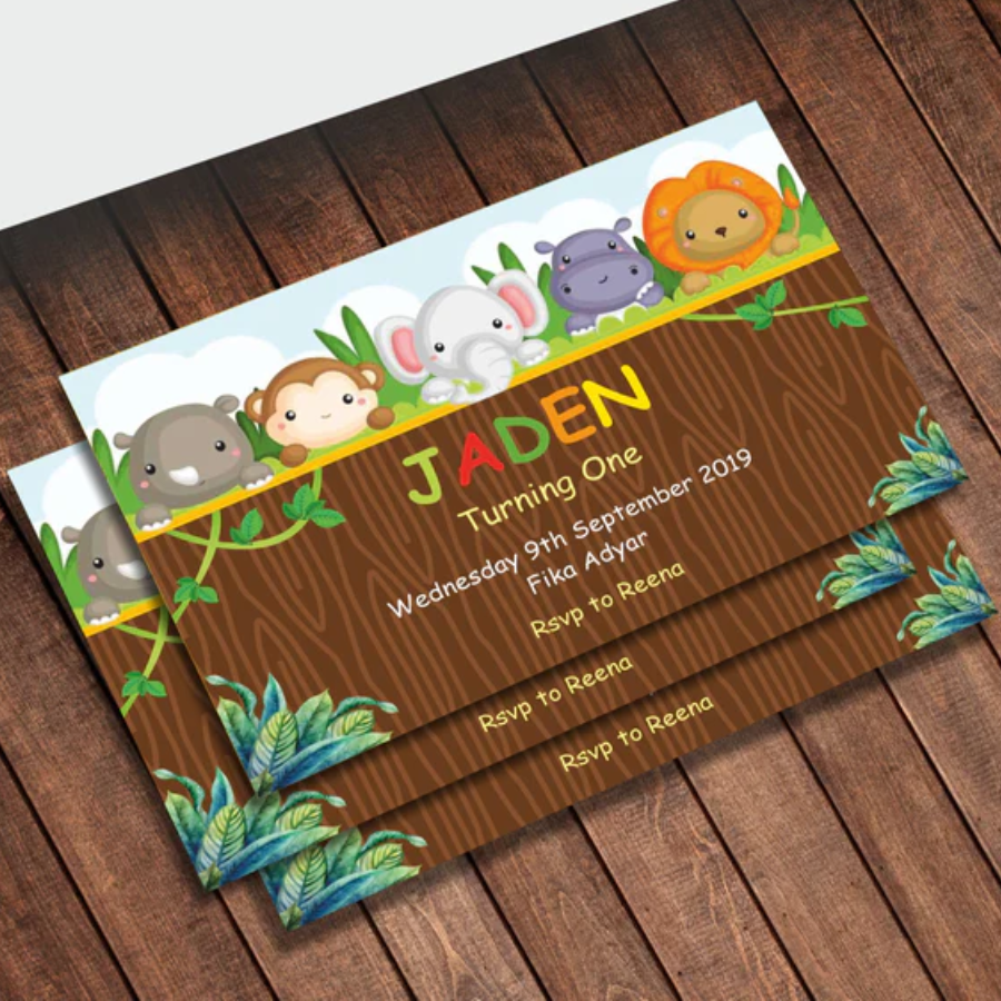 Jungle Theme Customized Invite